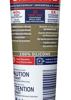 GE Silicone II SE2122 Kitchen and Bath Sealant, White, 65 deg F, 2.8 oz