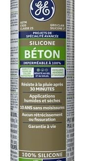 GE Silicone II SE2172 Concrete Sealant, Light Gray, 24 hr Curing, 10.1 oz