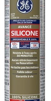 GE Silicone II SE2182 Kitchen and Bath Sealant, White, 65 deg F, 299 mL Cartridge