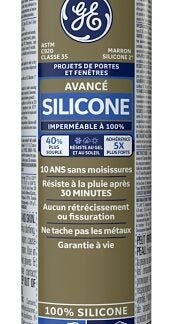 GE Silicone II SE2186 Window and Door Sealant, Brown, 299 mL