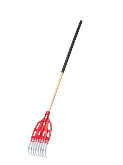 Garant GLR8SPC Ultra-Efficient Shrub Rake, 8-Tine, Steel Tine, Wood Handle, Comfort Grip Handle, 54 in L Handle