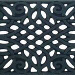 Simple Spaces 06ABSHE-15-3L Door Mat, 30 in L, 18 in W, Flock Dye Cut Pattern, Polyester Surface, Gray