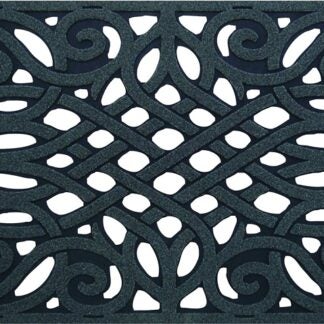 Simple Spaces 06ABSHE-15-3L Door Mat, 30 in L, 18 in W, Flock Dye Cut Pattern, Polyester Surface, Gray