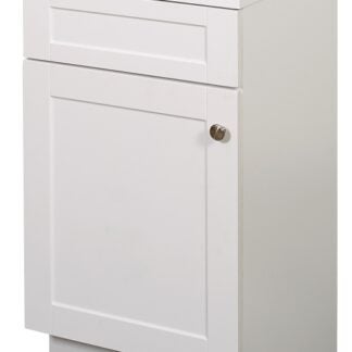 Zenna Home SBC18WW 1-Door Shaker Vanity with Top, Wood, White, Cultured Marble Sink, White Sink