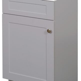 Zenna Home SBC18GY 1-Door Shaker Vanity with Top, Wood, Cool Gray, Cultured Marble Sink, White Sink