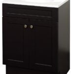 Zenna Home SBC24CH 2-Door Shaker Vanity with Top, Wood, Espresso, Cultured Marble Sink, White Sink, 1/EA