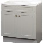 Zenna Home SBC30GY 2-Door Shaker Vanity with Top, Wood, Cool Gray, Cultured Marble Sink, White Sink, 1/EA