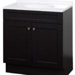 Zenna Home SBC30CH 2-Door Shaker Vanity with Top, Wood, Espresso, Cultured Marble Sink, White Sink, 1/EA