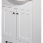 Zenna Home SEC24WW 2-Door Euro Shaker Vanity with Top, Wood, White, Cultured Marble Sink, White Sink