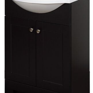 Zenna Home SEC24CH 2-Door Euro Shaker Vanity with Top, Wood, Espresso, Cultured Marble Sink, White Sink