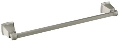 Moen Boardwalk Series Y3224BN Towel Bar, 24 in L Rod, Zinc, Brushed Nickel, Wall Mounting