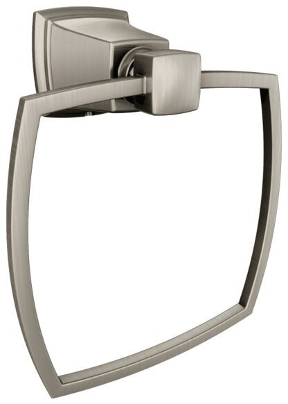 Moen Boardwalk Series Y3286BN Towel Ring, Aluminum/Zinc, Brushed Nickel, Wall Mounting