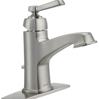 Moen Boardwalk Series WS84805SRN Bathroom Faucet, 1.2 gpm, 1-Faucet Handle, Metal, Brushed Nickel, Lever Handle