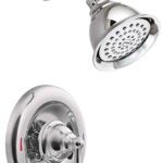 Moen Caldwell Series 82495C Shower, 1.75 gpm, 4 in Dia Showerhead, Metal, Chrome Plated, Lever Handle, 1-Handle