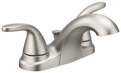 Moen Adler 84603SRN Bathroom Faucet, 2-Faucet Handle, 2-9/16 in H Spout, Metal, Brushed Nickel