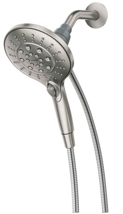 Moen Engage Series 26112SRN Spray Head Hand Shower, 1/2 in Connection, 2.5 gpm, 6-Spray Function, Metal, Brushed Nickel