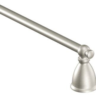 Moen Caldwell Series Y3118BN Towel Bar, 18 in L Rod, Aluminum/Zamac, Brushed Nickel, Surface Mounting