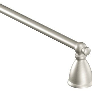 Moen Caldwell Series Y3124BN Towel Bar, 24 in L Rod, Aluminum/Zamac, Brushed Nickel, Surface Mounting