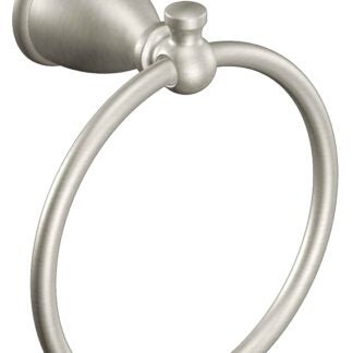 Moen Caldwell Series Y3186BN Towel Ring, 6 in Dia Ring, Aluminum/Zinc, Brushed Nickel, Wall Mounting