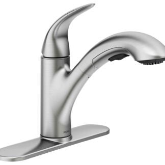 Moen Medina 87039 Kitchen Faucet, 1.5 gpm, 1-Faucet Handle, Stainless Steel, Chrome Plated, Deck Mounting, Lever Handle