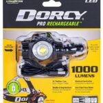 Dorcy Pro 41-2121 Headlamp, 2200 mAh, Lithium-Ion, Rechargeable Battery, LED Lamp, 1000 Lumens, Area, Spot Beam, Black