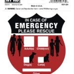 Hy-Ko HSV-204 Graphic Sign, IN CASE OF EMERGNCY PLEASE RESCUE, Silver Background, Vinyl, 4 in H x 4 in W Dimensions Sells in Quantity of 6