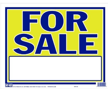 Hy-Ko SPN-100 Large Neon Sign, FOR SALE, Blue Legend, Yellow Background, Plastic, 18-1/2 in H x 14-1/2 in W Dimensions Sells in Quantity of 5