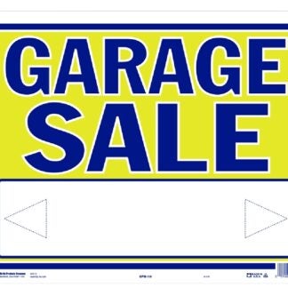 Hy-Ko SPN-110 Large Neon Sign, GARAGE SALE, Blue Legend, Yellow Background, Plastic Sells in Quantity of 5