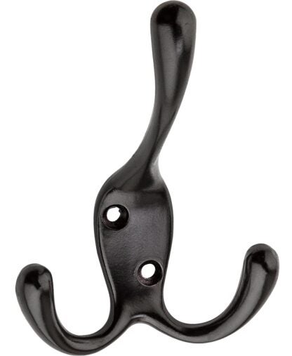 National Hardware V1442 Series N337-206 Robe Hook, 3-Hook, Zinc, Oil-Rubbed Bronze, Screw Mounting