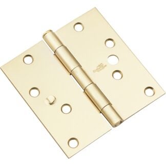 National Hardware N830-403 Door Hinge, Steel, Satin Brass, Flush, Removable Pin, Full-Mortise Mounting, 55 lb