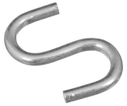 National Hardware N121-566 Open S-Hook, 20 lb Working Load, Steel, Zinc Sells in Quantity of 100