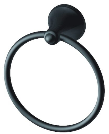 Moen Laia BH5386BL Towel Ring, 6-3/4 in Dia Ring, Zinc, Matte, Wall Mounting