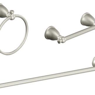 Moen Caldwell Y3193BN Bathroom Hardware Set, Zinc, Brushed Nickel, Brushed Nickel, 3-Piece