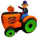 Santas Forest 90981 Inflatable Tractor w/Scarecrow, 6 ft H, Polyester, Multi Color, Internal Light/Music: Internal Light, Indoor/Outdoor