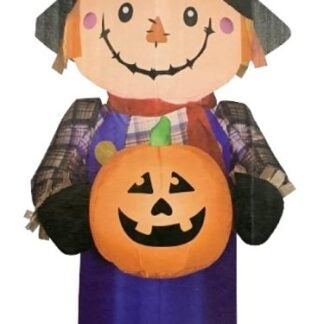 Santas Forest 90982 Inflatable Scarecrow, 5 ft H, Polyester, Multi Color, Internal Light/Music: Internal Light, Indoor/Outdoor