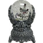 Santas Forest 21947 Halloween Water Globe with Skeleton Hand, 5 in H, Plastic, Black, Internal Light, Indoor Sells in Quantity of 4