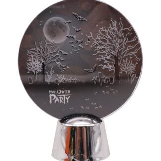 Santas Forest 99933 LED Luminous Acrylic Plate, 5-1/2 in H, Plastic, Black/Orange, Internal Light, Indoor, Outdoor Sells in Quantity of 12