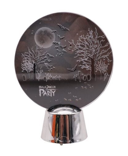 Santas Forest 99933 LED Luminous Acrylic Plate, 5-1/2 in H, Plastic, Black/Orange, Internal Light, Indoor, Outdoor Sells in Quantity of 12