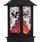 Santas Forest 99934 Halloween Bat Lantern, 5 in H, Plastic, Black/Orange, Internal Light, Indoor Sells in Quantity of 36