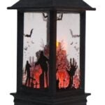 Santas Forest 99935 Halloween Skeleton Hand Lantern, 5 in H, Plastic, Black, Internal Light, Indoor, Outdoor Sells in Quantity of 36