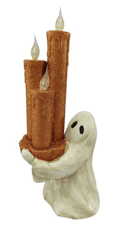 Santas Forest 89926 LED Ghost Candles, 12-1/2 in H, Resin, White, Internal Light, Indoor Sells in Quantity of 8