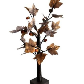 Santas Forest 19905 Maple Tree w/Acorns, 22 in H, Maple, Warm White Light Sells in Quantity of 6