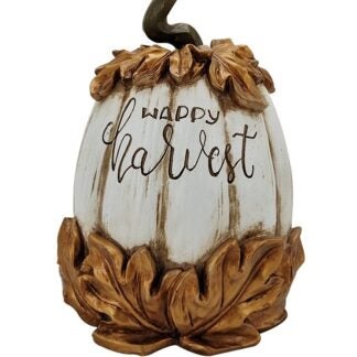 Santas Forest 89930 Happy Harvest Pumpkin, 10-1/2 in H, Resin, Gold, Indoor Sells in Quantity of 8