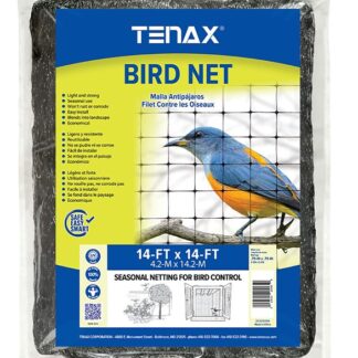 Tenax 2A220065 Plant and Pond Bird Net, 14 ft L, 14 ft W, 0.79 x 0.79 in Mesh, Polypropylene, Black