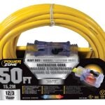 PowerZone ORP511830 Contractor Cord, 12 AWG Cable, 50 ft L, 15 A, 125 V, Yellow