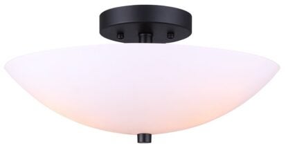 Canarm VIVY IFM1128A15BK Flush Mount Light, 120 V, 180 W, 3-Lamp, Type A Lamp, Black Fixture, Matte Fixture