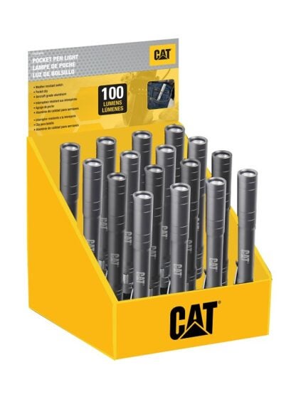 CAT CT221016 Pocket Pen Light, AAA Battery, LED Lamp, 100 Lumens, 30 m Beam Distance, 3.5 hr Run Time Sells in Quantity of 16