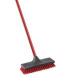 Libman 5061 Heavy-Duty Floor Scrubber, 1.312 in L Trim, Polypropylene, Red, 3-1/2 in W Brush, 52 in OAL, Red