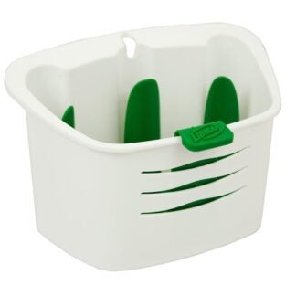 Libman 5050 Sink Caddy, 8.13 in L, 5-1/4 in W, 5.3 in H, Plastic, Green/White, Hanging