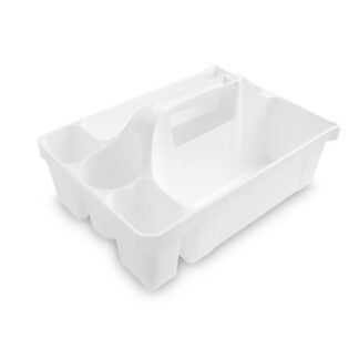 Libman 1232 Deluxe Cleaning Caddy, 30 lb, 5-Compartment, Polypropylene, White